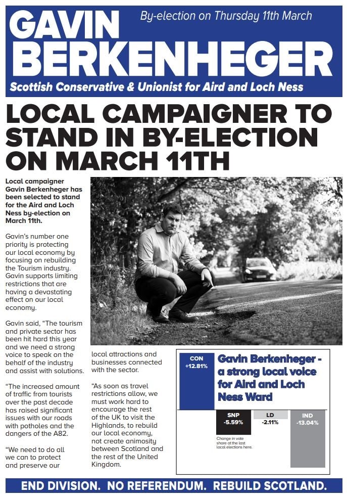 Gavin Berkenheger Campaign leaflet