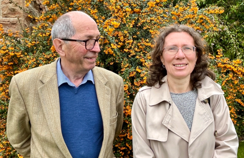 Eva with her election agent, Denis MacDonald.