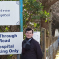 Councillor Stuart outside Portree Hospital