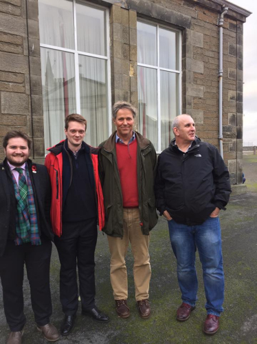 Councillors Struan Mackie, Callum Smith and Andrew Sinclair with Edward Mountain MSP