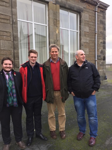 Councillors Struan Mackie, Callum Smith and Andrew Sinclair with Edward Mountain MSP