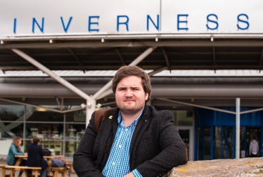 Councillor Struan Mackie at Inverness Airport