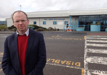 Donald Cameron MSP at Stornoway Airport