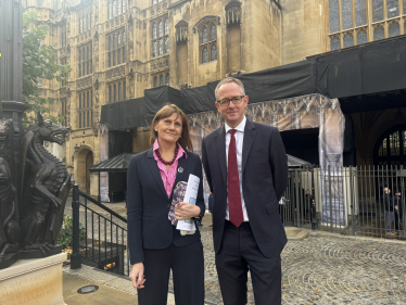 Councillor Helen Crawford with John Lamont MP at Westminster 